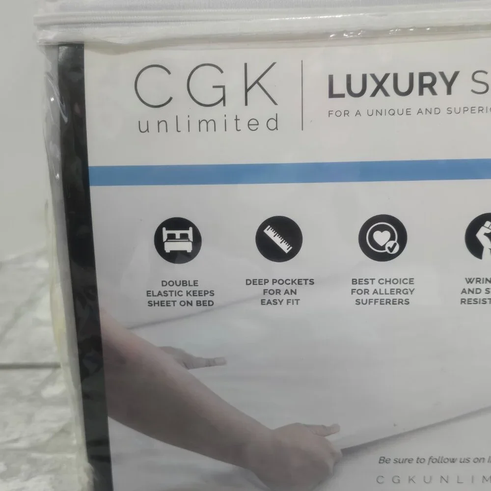 New Luxury Sheet Set Twin XL 3pc Bedding Fitted, Flat, Pillowcase Light Gray‎